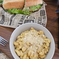 Italian sandwich and mac n cheese at Not Ya Mama's Vegan Cafe in Salem