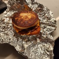 Sausage breakfast sandwich at Not Ya Mama's Vegan Cafe in Salem