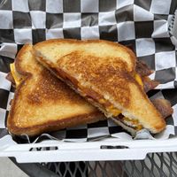 Grilled cheese with tomato and vegan baconn  at Not Ya Mama's Vegan Cafe in Salem