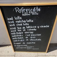 Beverages menu at Sweet Studio in Madrid