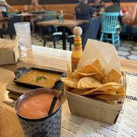  Vegan cheese dip and the Gunpowder Proof frozen cocktail   at Bentonville Taco & Tamale Co in Bentonville