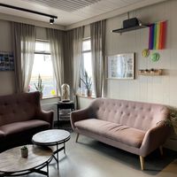 Indoor seating  at RJÚK ANDI in Stykkisholmur