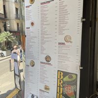 Menu  at Nervión in Barcelona