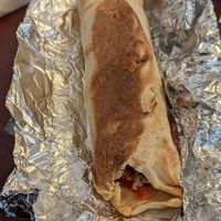 Falafel wrap with hummus grilled red peppers and tomato at Layali El Sham - Southern Market in Lancaster