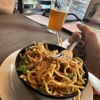 Cold Spicy Thai Peanut Noodles and UnfortuNate IPA  at 2 Feet Brewing Co in Bangor