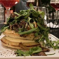 Pancakes with „bacon“ (vegan)  at PLANTn - Sapphire House Antwerp in Antwerpen