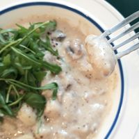 Mushroom Creamy Gnocchi - close-up #Veganuary at VFUS 비푸스 in Seoul