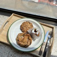 Vegan: carrot cake Gugelhopf, chocolate pretzel pastry and hazelnut cookie  at Swallow Bakery & Cafe - 스왈로베이커리카페 in Seoul