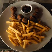 Meatballs with bbq sauce  at Mystilli Roof Garden in Rhodes