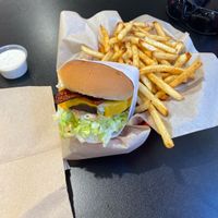 The bacon cheeseburger   at Juicy J's Smoked Burgers in Poulsbo