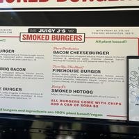 Menu at food truck   at Juicy J's Smoked Burgers in Poulsbo