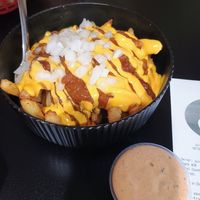 Vegan chili cheese fries at Juicy J's Smoked Burgers in Poulsbo