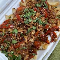 Vegan Salt and pepper chilli chips  at Junkbox in Douglas