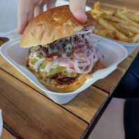 Son loved his burger at Junkbox in Douglas