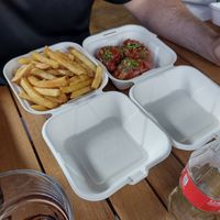 Rosemary fries and bbq wings, all delish! at Junkbox in Douglas