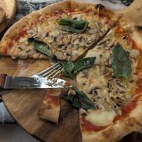 Vegan Margherita with extra mushrooms at Gatto Matto Ristorante in Bratislava