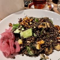 smoked endive & lentil salad made 🌱   at Delbar Middle Eastern in Atlanta