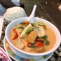 Vegetable curry with tofu  at Sanamluang Cafe in Los Angeles