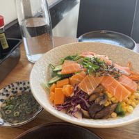 Highly recommend the fisch bowl!! Huge, fed two of us!   at Cookatoo Kitchen in Richmond