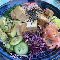 Tofu poke bowl. Really good and filling  at Cookatoo Kitchen in Richmond