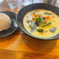 Chicken green curry! Amazing! at Cookatoo Kitchen in Richmond