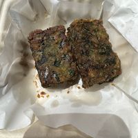 Chive cakes  at Cookatoo Kitchen in Richmond