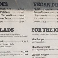 sides 🍟, dips 🥫, vegan salads 🥗 (ignore the animal cruelty kids menu ) at Lim's WAY in Buchholz