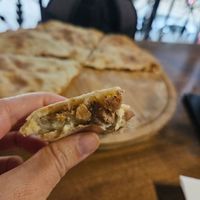 Lobiani (made of dough and a red beans paste) at Chashnagiri in Tbilisi