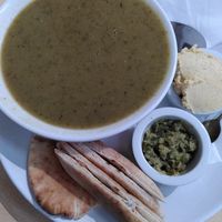 Pea and mint soup at The Box Cafe. in Cambridge