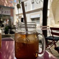 Peach ice tea  at La sardine aux yeux bleus in Orange