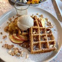 apple crumble waffle  at enila plant based ice cream in Basel