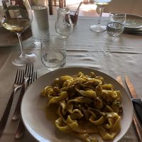 Pappardelle with mushrooms  at Il Giardino di Epicuro in Maratea