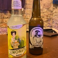 Drinks (lemon juice and beer) at Retrogusto Experience in Lisbon