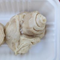 "T momos" (steamed buns) and dal at Sherpa Nirvana in Portland