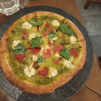 Vegan genovese pizza at Craft Beer Server Land in Tokyo