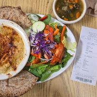 Hummus plate + vegan soup of the day. at Manna Grocery and Deli in Tuscaloosa