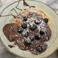 Vegane Pancakes mit Nutella und Heidelbeeren  at Homely in Hamburg