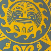 Funky wall art at Casa de Tacos in Bucharest