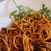 Vegetarian spaghetti at Pizzeria Jupiter in Pula