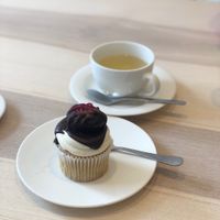 Brownie bite cupcake, divine!  at Ruby's of London in Tunbridge Wells