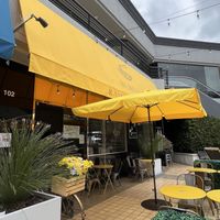 Pretty yellow outside  at Burosu Ramen in Los Angeles