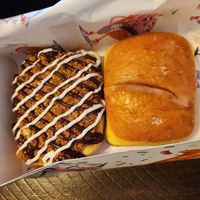Coffee cake & classic glazed at Rock N Roll Donut Bar in Monterey