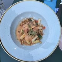 asparagus salad with hazelnuts and tomato  at HYG Restaurant & Bar in Weggis