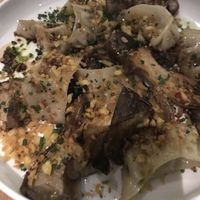 Vegan gyoza with mushrooms  at HYG Restaurant & Bar in Weggis