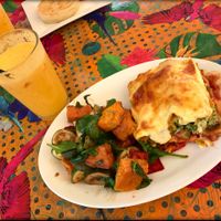 Vegetarian Lasagne & Roast Veggie Salad at The Groove in Nightcliff