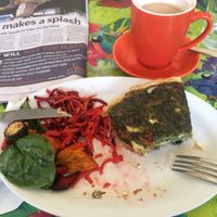 Spinach quiche and fresh salad at The Groove in Nightcliff
