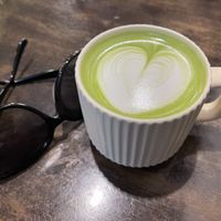 Matcha oat milk latte - actually has matcha flavour (better than the one from the chain coffee shop)  at Girlie's Cafe in Ipoh
