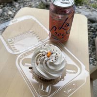 Vegan carrot cake cupcake   at Nourish Eatery in Sechelt