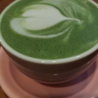 Matcha latte at Cafe LA in Osaka