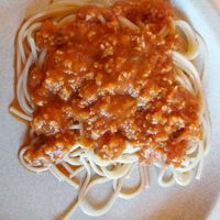 Massa bolonhesa (soja) at Palheiro in Rio De Onor